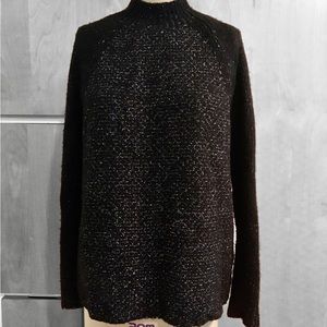 Vince Women Black White Speckle Mock Neck Sweater in a size S/P.